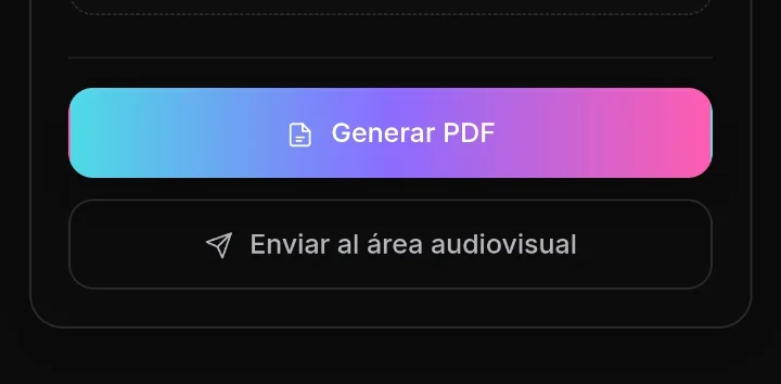 Generar PDF y enviar al área audiovisual