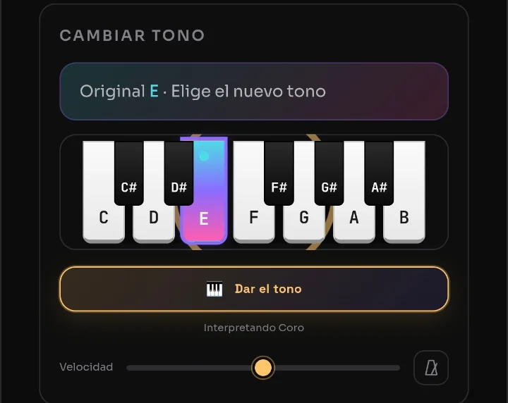 Piano para cambiar y dar el tono